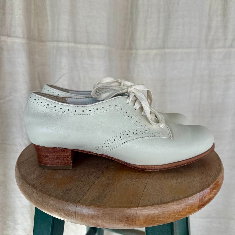 1940s-Style Heeled Dance Shoes, Size 12.5